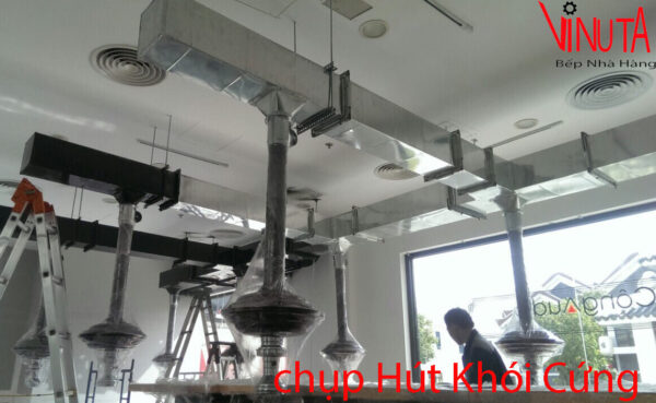 mua ống Hút khói màu cafe kèm chao đèn bếp nướng than hoa hút khói dương - Ảnh 16