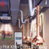 Chụp hút khói bếp nướng loại cứng màu đồng kèm chao đèn