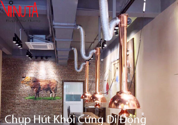 ống hút khói bếp nướng màu đồng kèm trao đèn giá rẻ - Ảnh 5