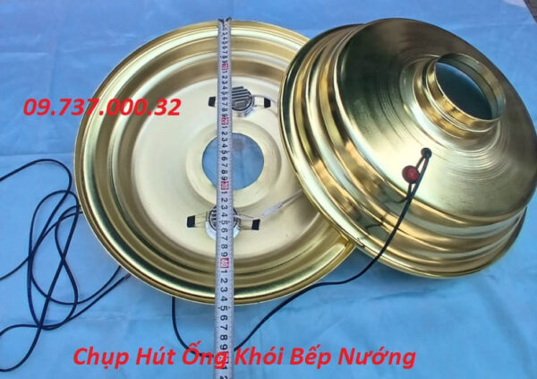 Chụp đèn ống hút khói màu vàng, Chao đèn trang trí ống khói bếp nướng - Ảnh 8