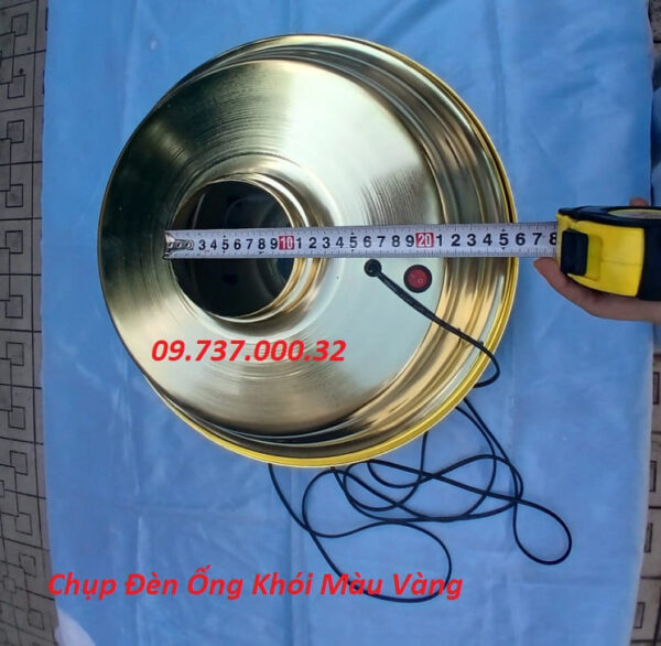 Chụp đèn ống hút khói màu vàng, Chao đèn trang trí ống khói bếp nướng - Ảnh 7