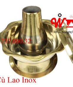 Lẩu cá dân ích inox màu vàng, nồi lẩu cù lao inox 304 giá rẻ, cái cù lao bền đẹp, an toàn