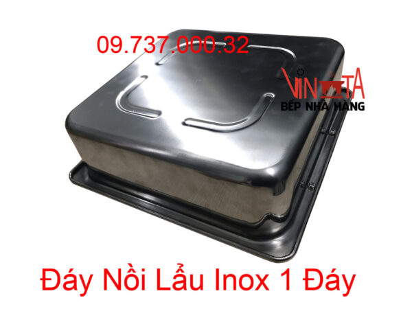 nồi lẩu inox 1 đáy | xoong nấu lẩu vuông 1 ngăn đáy từ, nồi ăn lẩu bếp từ giá rẻ - Ảnh 4