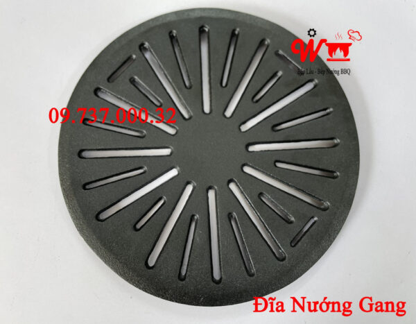 Đĩa Gang Nướng BBQ, Vỉ, Khay, Chảo bếp nướng than tròn tại bàn BBQ - Ảnh 7