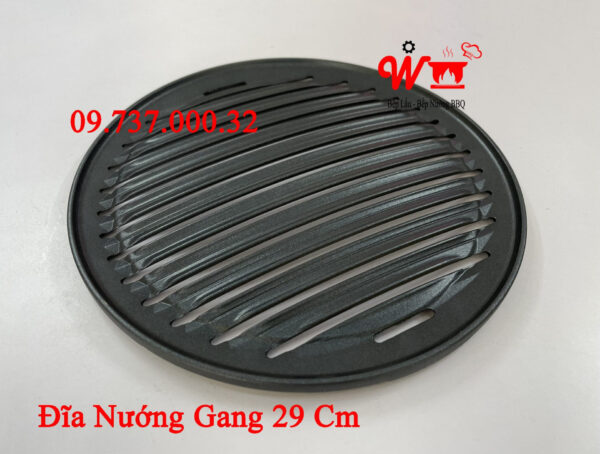 Khay nướng, đĩa, vỉ nướng gang tròn, màu đen dùng cho bếp nướng BBQ tại bàn - Ảnh 15