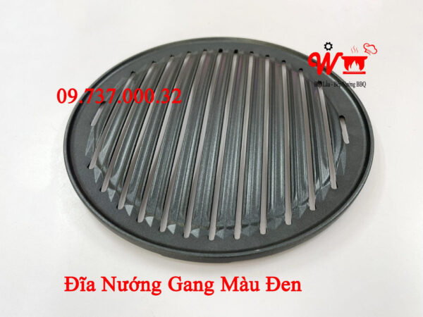 Khay nướng, đĩa, vỉ nướng gang tròn, màu đen dùng cho bếp nướng BBQ tại bàn - Ảnh 14