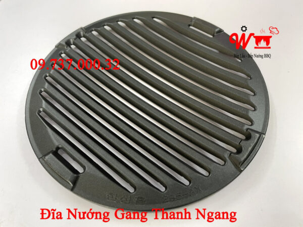 Khay nướng, đĩa, vỉ nướng gang tròn, màu đen dùng cho bếp nướng BBQ tại bàn - Ảnh 13