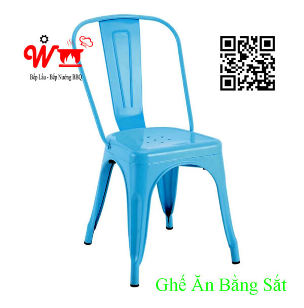 Ghế sắt có tựa lưng, sơn tĩnh điện có nhiều màu, xanh, đỏ, vàng, đen, trắng, nâu đất, ghi...đẹp, bền - Ảnh 3