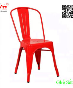 Ghế sắt có tựa lưng, sơn tĩnh điện có nhiều màu, xanh, đỏ, vàng, đen, trắng, nâu đất, ghi...đẹp, bền
