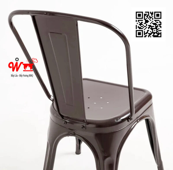Ghế sắt có tựa lưng, sơn tĩnh điện có nhiều màu, xanh, đỏ, vàng, đen, trắng, nâu đất, ghi...đẹp, bền - Ảnh 10