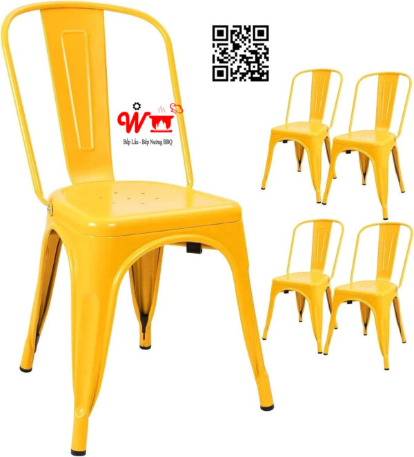 Ghế sắt có tựa lưng, sơn tĩnh điện có nhiều màu, xanh, đỏ, vàng, đen, trắng, nâu đất, ghi...đẹp, bền - Ảnh 13