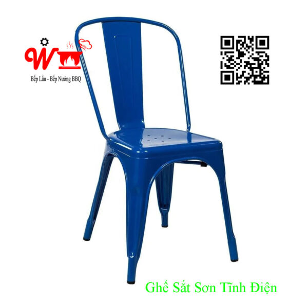 Ghế sắt có tựa lưng, sơn tĩnh điện có nhiều màu, xanh, đỏ, vàng, đen, trắng, nâu đất, ghi...đẹp, bền - Ảnh 15