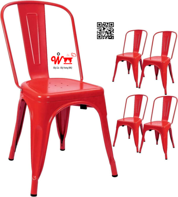 Ghế sắt có tựa lưng, sơn tĩnh điện có nhiều màu, xanh, đỏ, vàng, đen, trắng, nâu đất, ghi...đẹp, bền - Ảnh 18