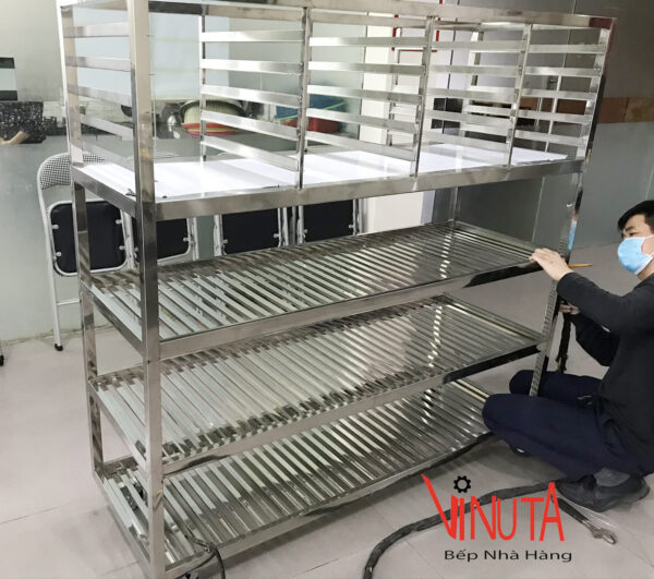 Giá phẳng inox 4 tầng nhà hàng, quán ăn, khách sạn, khu công nghiệp - Ảnh 13