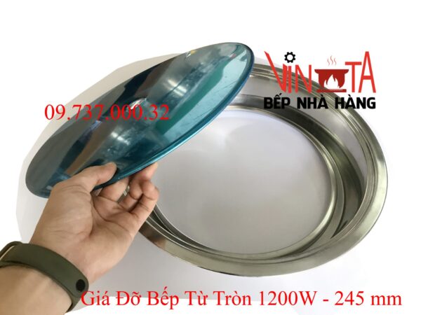 Khung Bếp từ âm bàn tròn, Giá đỡ bếp từ đơn hình tròn có nắp đậy chất liệu inox - Ảnh 3