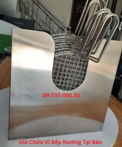 Alternative view of Giỏ xách vỉ nướng cầm tay, khay inox đựng vỉ nướng inox, vỉ gang, vỉ tròn