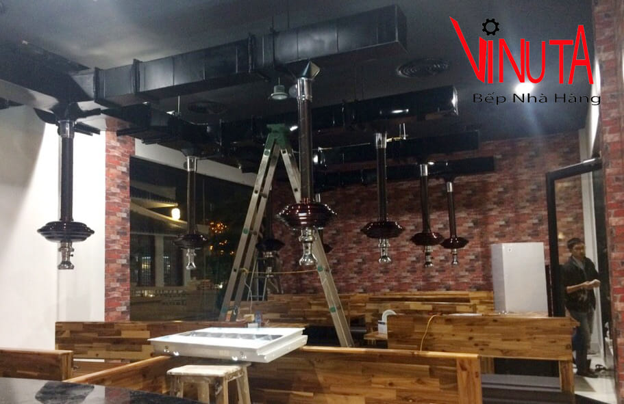 lắp đặt hệ thống bếp nướng than hoa hàn quốc tại hưng yên