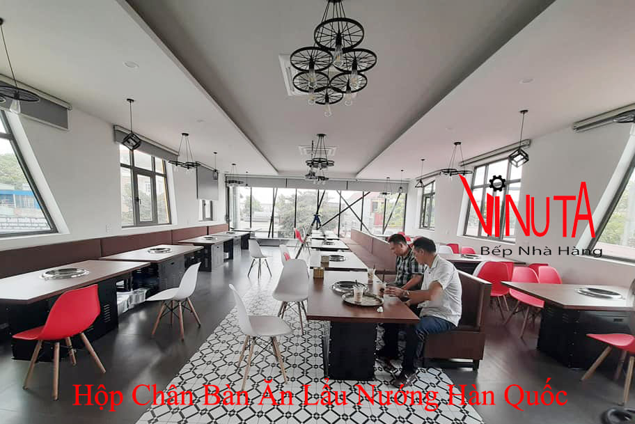 hộp chân bàn ăn lẩu nướng nhà hàng hàn quốc