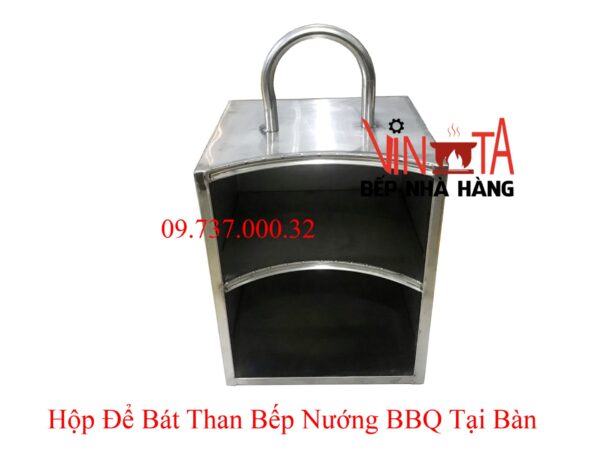 Hộp để xô than bếp nướng than hoa bbq hàn quốc, giỏ đựng bát than - Ảnh 3