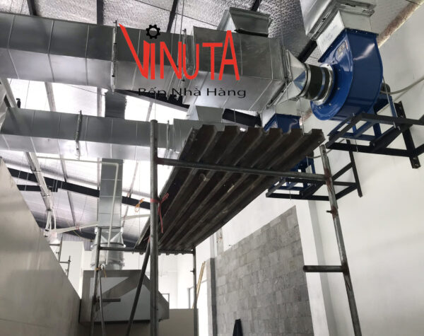 thi công hệ thống Hút Khói Bếp Nướng Than Hoa âm bàn Hút Khói Dương Tại Nam Định - Ảnh 4