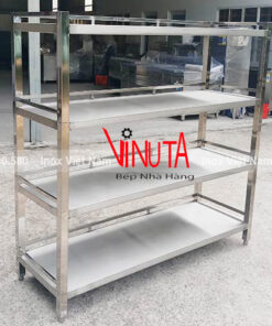 Giá phẳng inox 4 tầng nhà hàng, quán ăn, khách sạn, khu công nghiệp