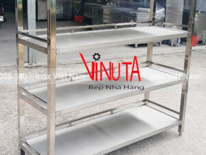 Giá phẳng inox 4 tầng nhà hàng, quán ăn, khách sạn, khu công nghiệp