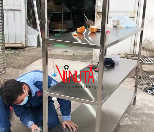 Giá phẳng inox 4 tầng nhà hàng, quán ăn, khách sạn, khu công nghiệp - Ảnh 11