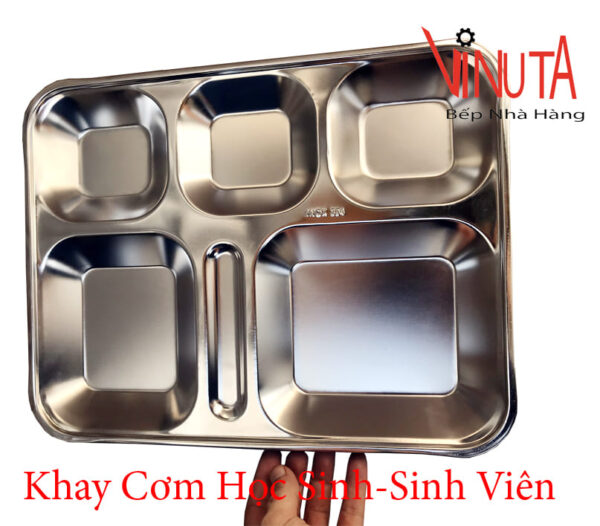khay cơm inox 304 | khay cơm văn phòng 5 ngăn| Khay đựng cơm 5 ngăn - Ảnh 2