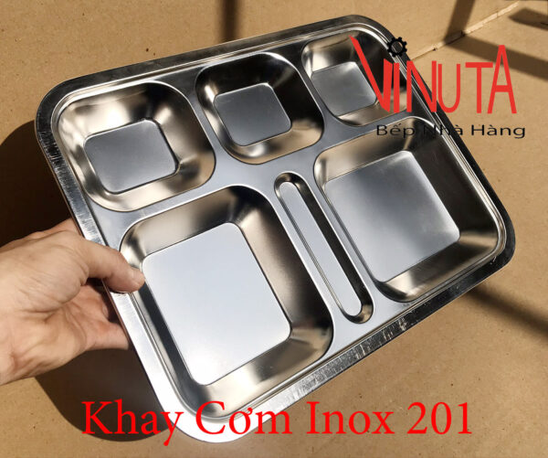 khay cơm inox 201 | khay đựng thức ăn | Khay cơm văn phòng, học sinh - Ảnh 3