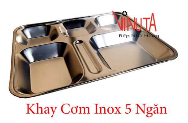 khay cơm inox 304 | khay cơm văn phòng 5 ngăn| Khay đựng cơm 5 ngăn - Ảnh 4