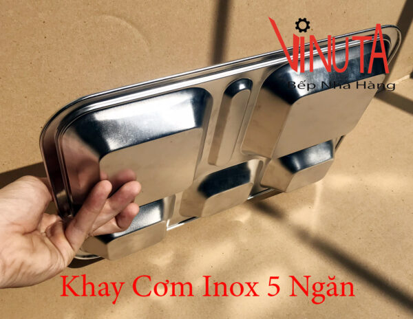 khay cơm inox 201 | khay đựng thức ăn | Khay cơm văn phòng, học sinh - Ảnh 2