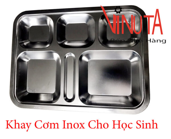 khay cơm inox 201 | khay đựng thức ăn | Khay cơm văn phòng, học sinh - Ảnh 4