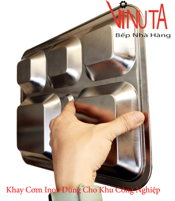 khay cơm inox 201 | khay đựng thức ăn | Khay cơm văn phòng, học sinh - Ảnh 5