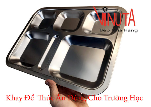 khay cơm inox 201 | khay đựng thức ăn | Khay cơm văn phòng, học sinh - Ảnh 9