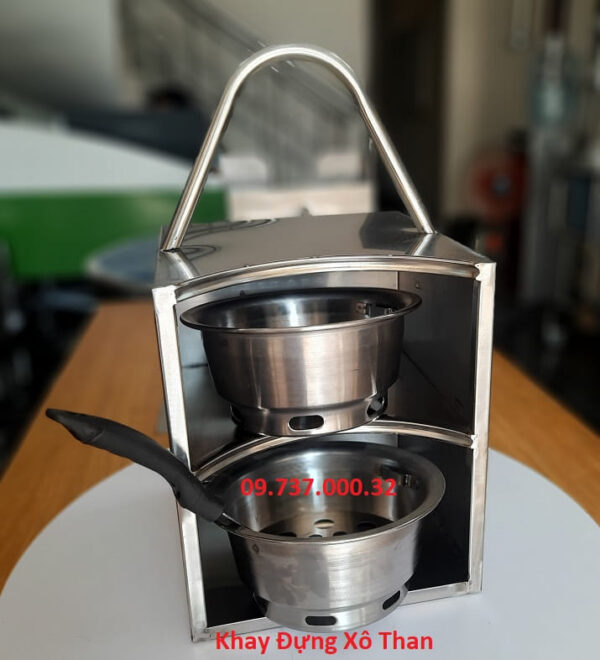 Khay đựng xô than, thùng inox đựng bát để than, xô than, tô than giá rẻ - Ảnh 4