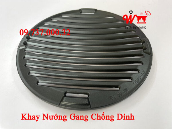 Khay nướng, đĩa, vỉ nướng gang tròn, màu đen dùng cho bếp nướng BBQ tại bàn - Ảnh 10