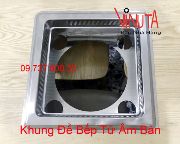Bếp lẩu âm bàn nhà hàng | bộ Nồi (bếp) lẩu đơn hình vuông 3000w 4 ngăn - Ảnh 6