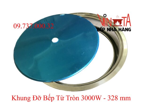 Khung Bếp từ âm bàn tròn, Giá đỡ bếp từ đơn hình tròn có nắp đậy chất liệu inox - Ảnh 2