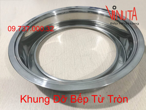 Khung Bếp từ âm bàn tròn, Giá đỡ bếp từ đơn hình tròn có nắp đậy chất liệu inox - Ảnh 8