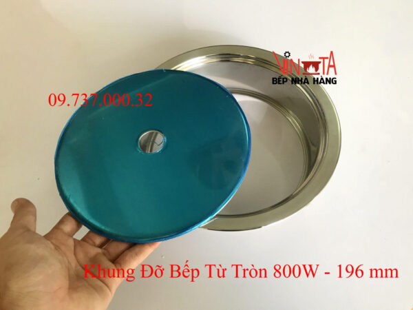 Khung Bếp từ âm bàn tròn, Giá đỡ bếp từ đơn hình tròn có nắp đậy chất liệu inox - Ảnh 4