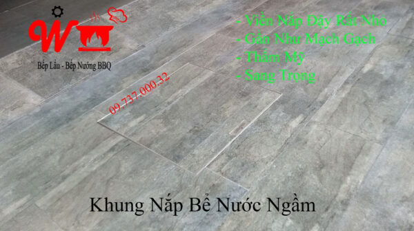 Nắp bể nước ngầm, âm sàn, inox 304, nắp đậy bể nước trong nhà - Ảnh 2