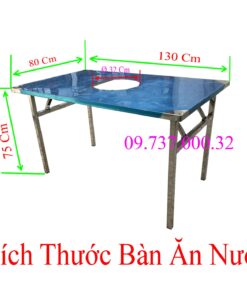 Alternative view of Bàn ăn lẩu nướng chân gập gọn, inox, dùng ngoài trời, vỉa hè, sân vườn