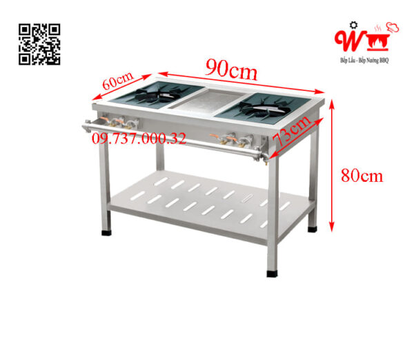 Bếp Gas 2 họng Hàn, Bếp khò, khè ga đôi, 2 vùng nấu nhà hàng - Ảnh 5