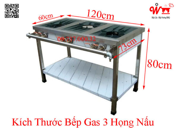 Bếp Gas công nghiệp Hàn Quốc 3 họng nấu, bếp xào Hàn 3 vùng - Ảnh 10