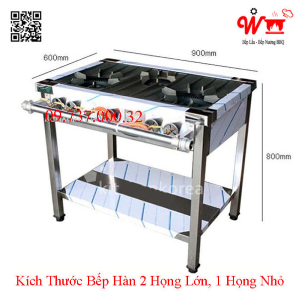 Bếp Gas công nghiệp Hàn Quốc, bếp xào 2 họng lớn 1 họng nhỏ - Ảnh 7