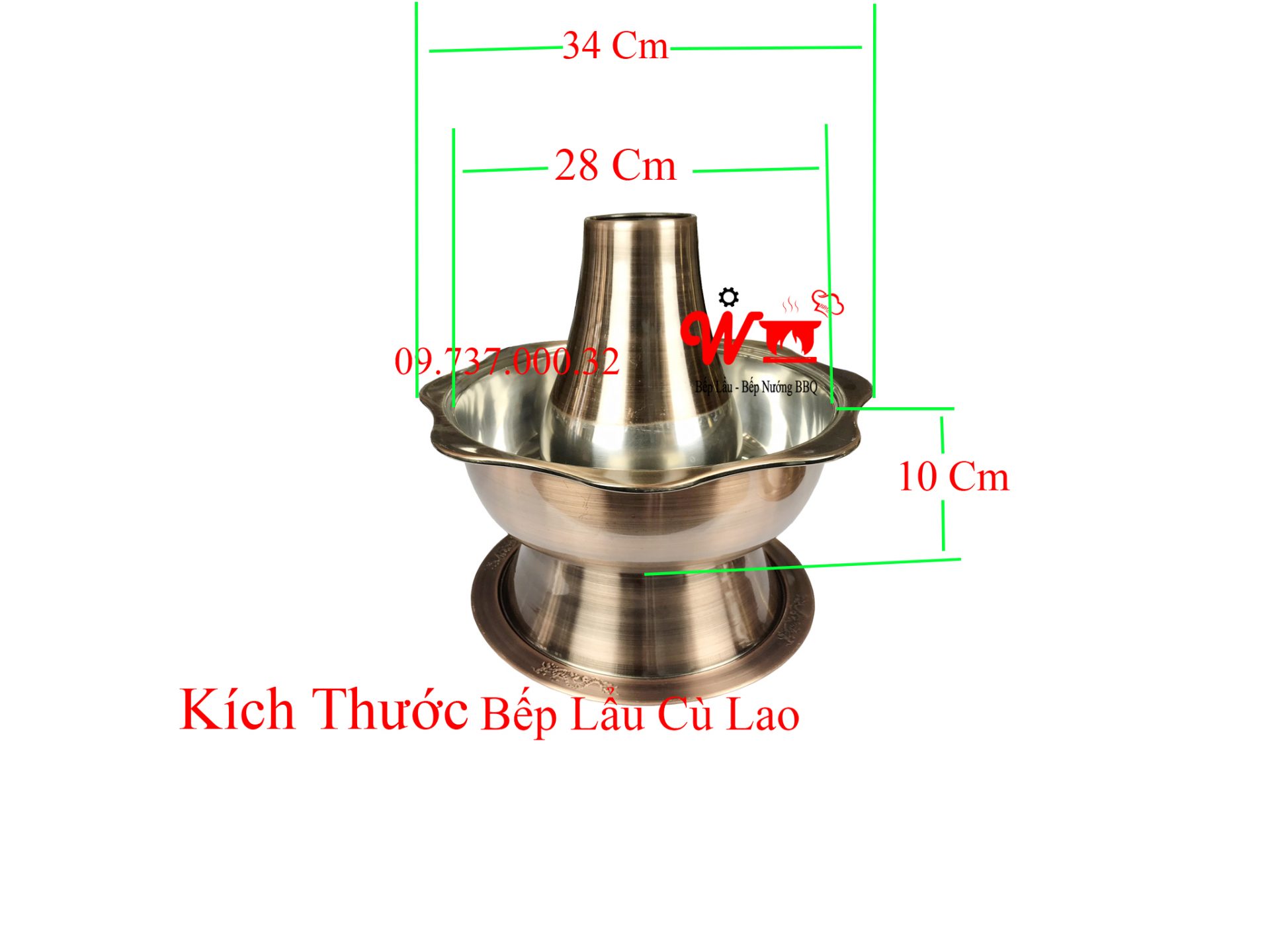 kích thước bếp lẩu cù lao