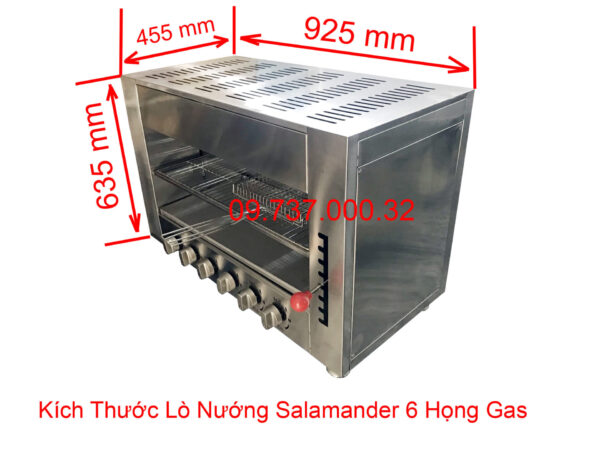 lò nướng salamander 6 họng gas | bếp nướng thịt, hải sản bằng gas uy tín, giá rẻ - Ảnh 5