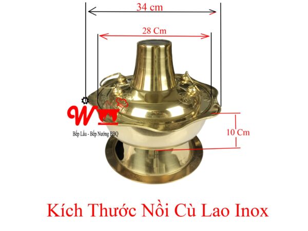 Lẩu cù lao inox 304 màu vàng hình cánh hoa, nồi lẩu cá dân ích, nồi lẩu bằng than - Ảnh 7