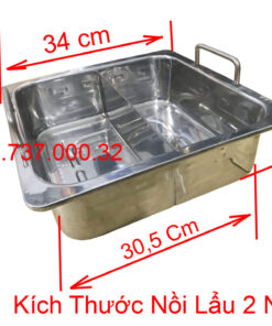 Alternative view of nồi inox ăn lẩu 2 ngăn | xoong nấu lẩu vuông 2 đáy từ, nồi ăn lẩu bếp từ giá rẻ