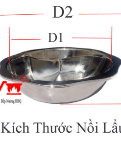 Alternative view of Nồi 3 ngăn inox tròn, xoong nấu lẩu ba ngăn riêng biệt dùng cho bếp điện từ, bếp gas, bếp than